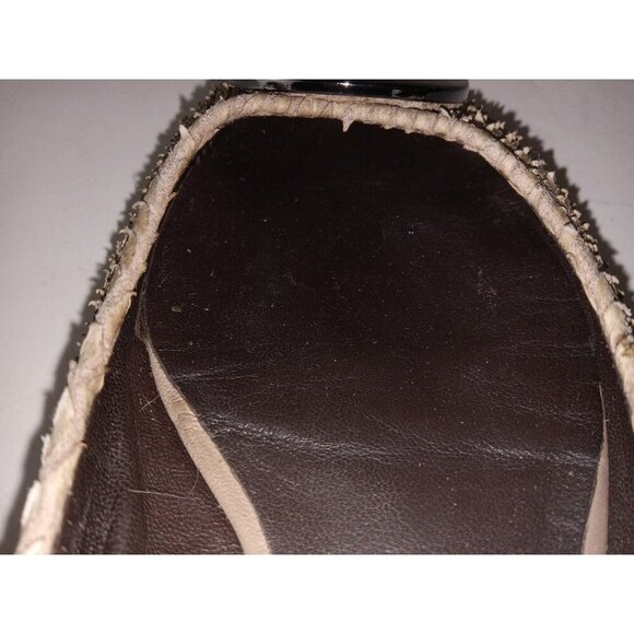 Tory Burch Women's Size 7 Reva Flats Python Print Brown Cream Shoes - Picture 7 of 11